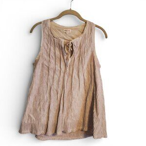 Anthropologie Meadow Rue Beige Boho Ethereal Tie Neck Tank Top Medium